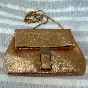 Compact rose gold evening bag